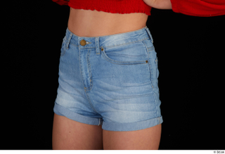 Stacy Cruz blue jeans shorts casual dressed hips 0002.jpg
